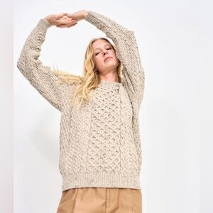 Inishbofin Traditional Aran Fisherman Sweater - Size S